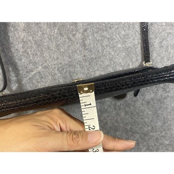 Brighton Purse Medium Black Faux Snack Skin Medium Shoulder Purse Clutch - Picture 12 of 13